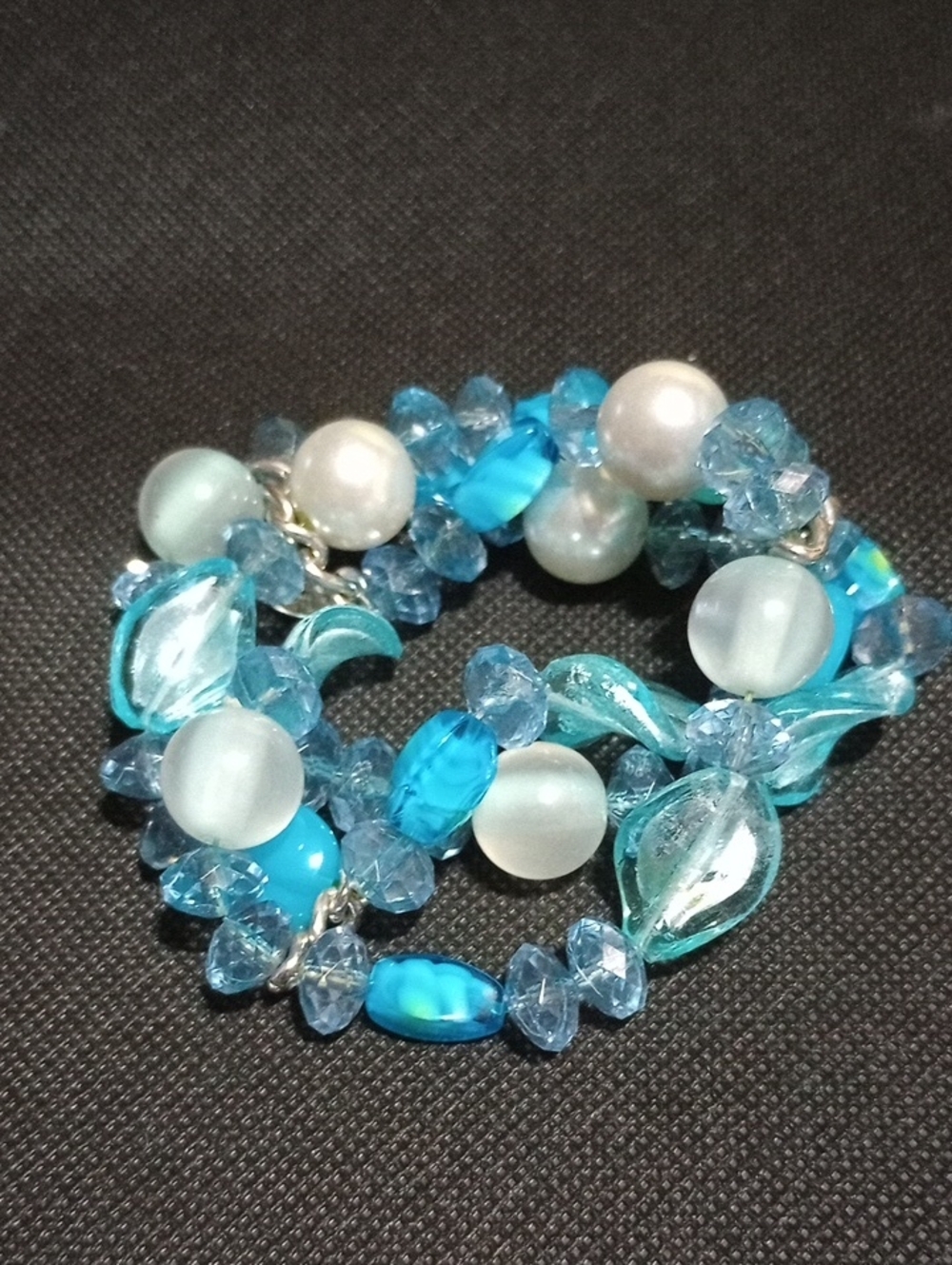 Blue  Bead Stretch Bracelet - Women's Jewelry